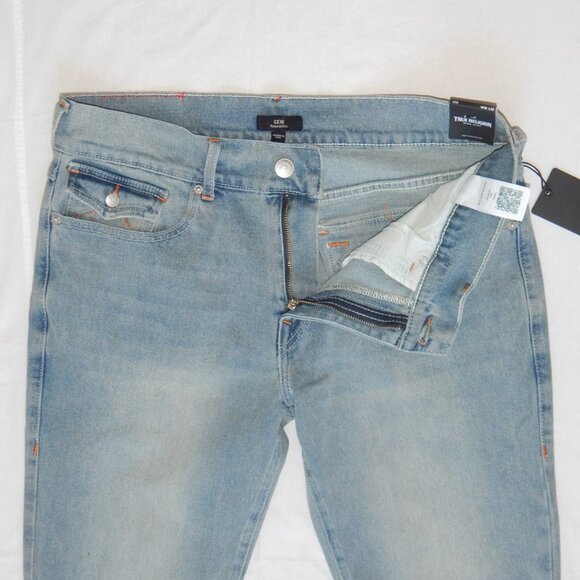 True Religion Men’s GENO SN Flap Relaxed Slim Light Brick Wash Jeans 36x32 NWT - Picture 10 of 10